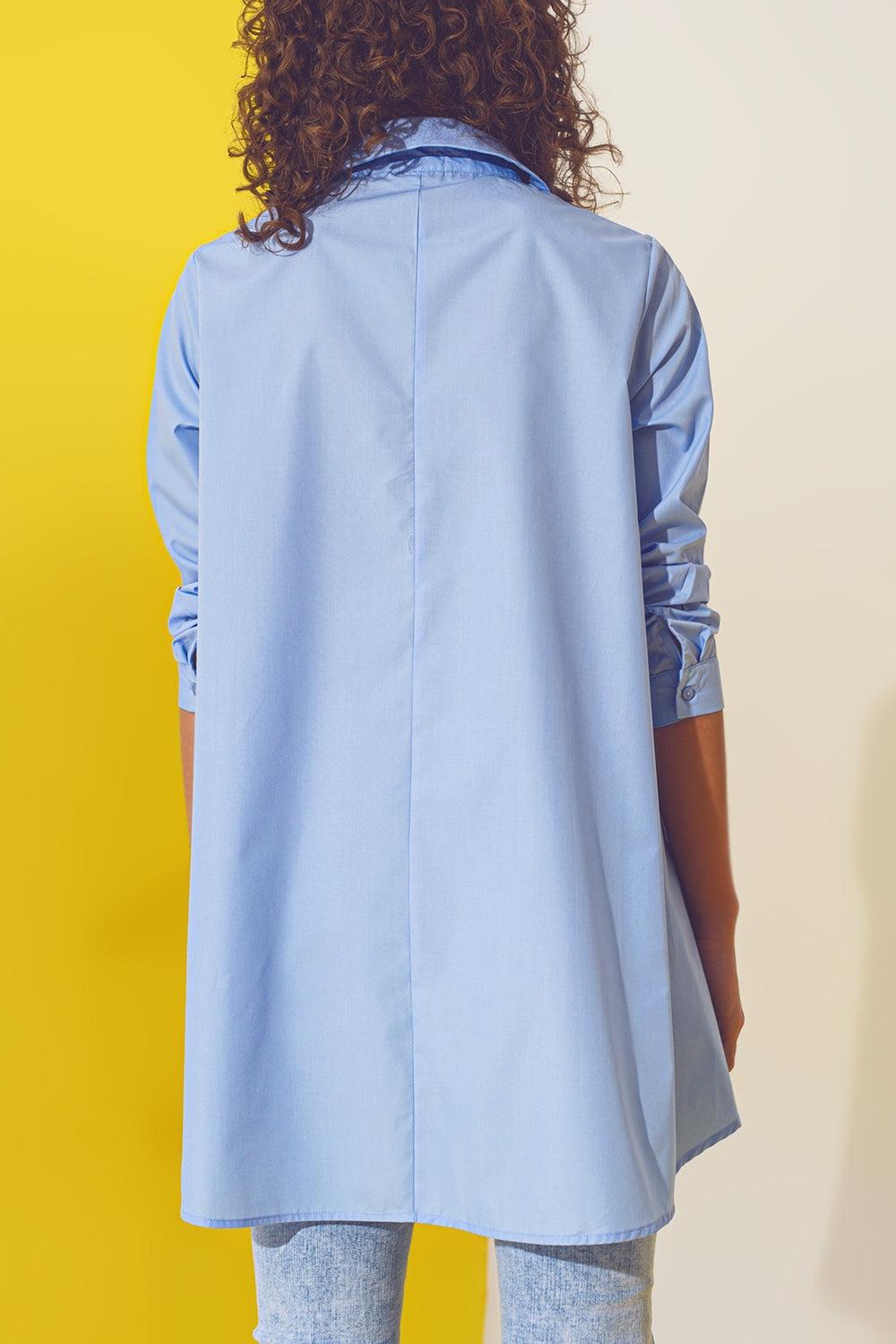 Camisa extragrande en azul claro