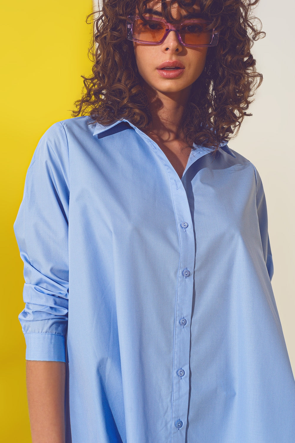 Camisa extragrande en azul claro