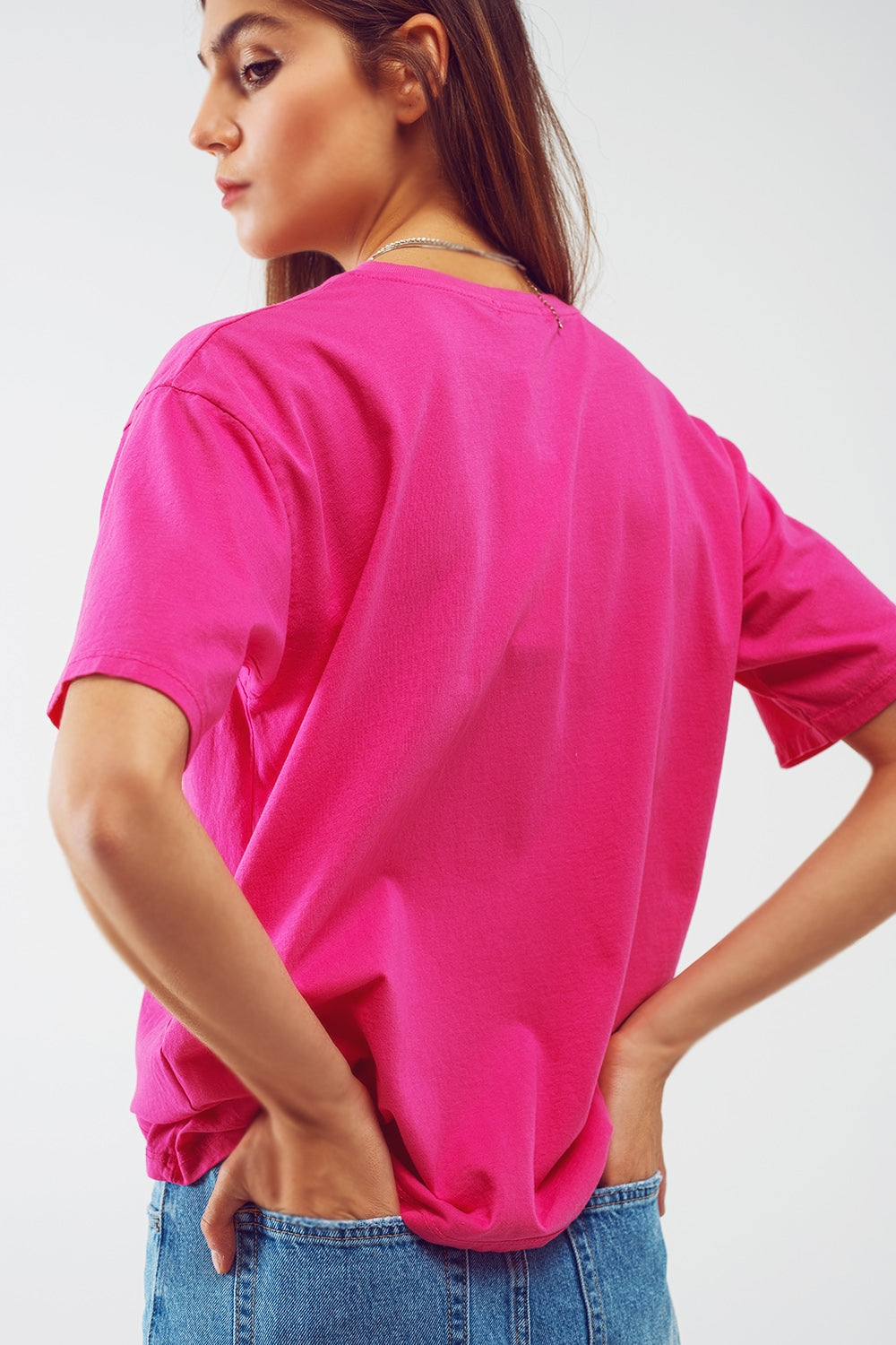 Camiseta con estampado gráfico limitado en Fucsia