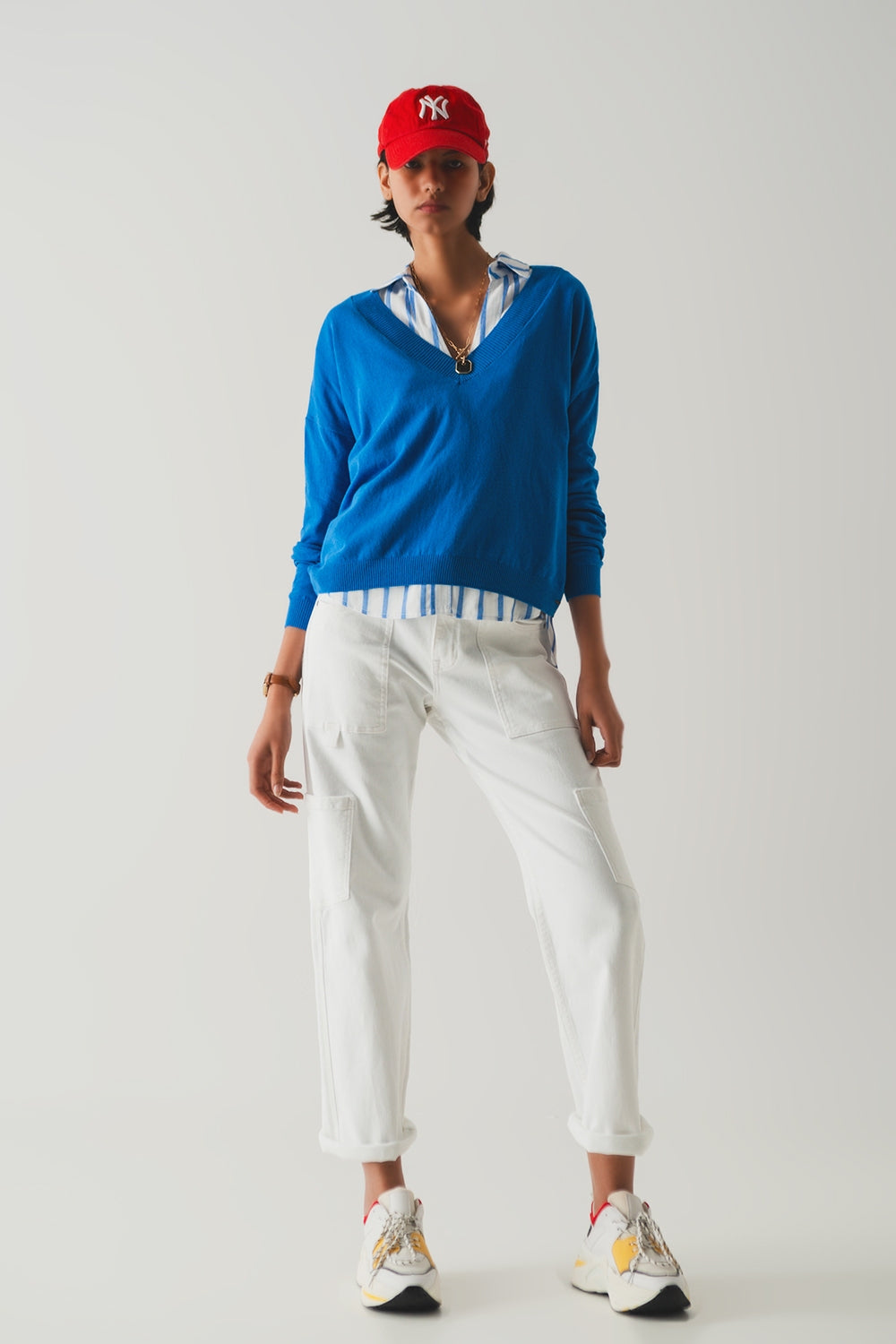 Pantalones cargo en blanco