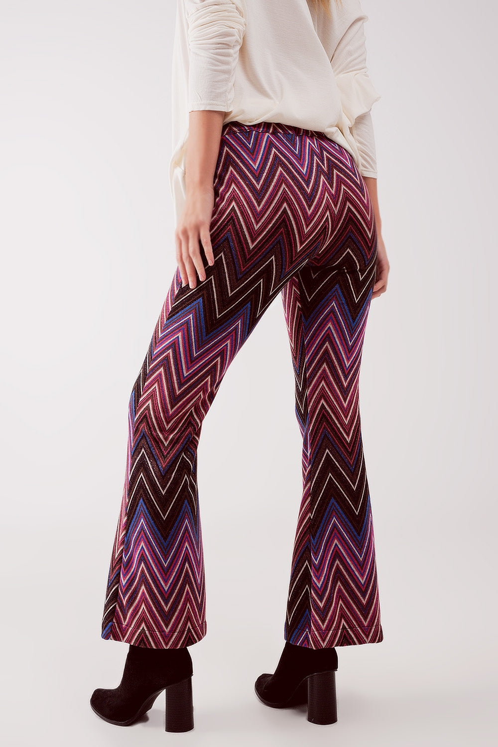 Pantalones con estampado geométrico fucsia
