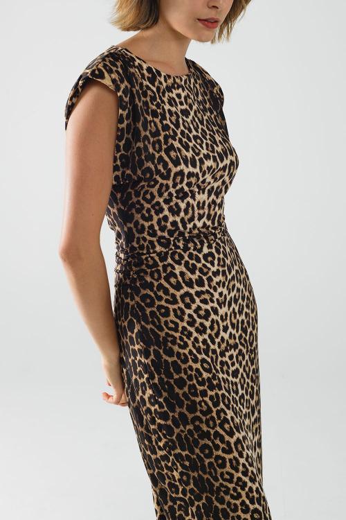 Vestido sin mangas con estampado de leopardo - Galatea